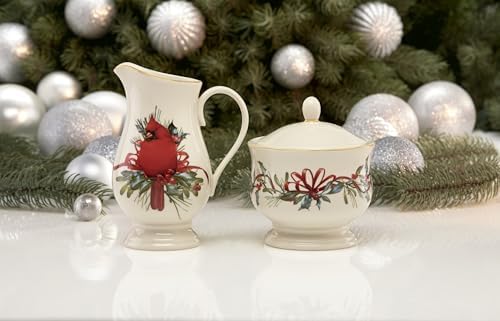 847266 Winter Greetings Sugar & Creamer Set, Christmas & Holiday Hosting in Red & Green, alternate view 2