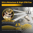 84Inch Industrial Ceiling Fan no Lights,8 Aluminum Blades, Brushed Nickel, alternate view 4