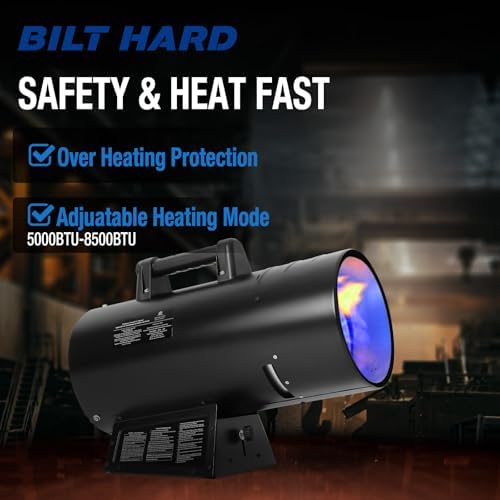 85,000 BTU Propane Torpedo Heater, Portable Forced Air Heater with Adjustable Output for Garage & Jobsite, CSA, alternate