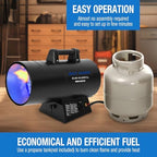 85,000 BTU Propane Torpedo Heater, Portable Forced Air Heater with Adjustable Output for Garage & Jobsite, CSA, alternate
