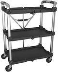 85-189 Pack N Roll Collapsible Service Cart, XL, 300LB Capacity, Black in Black