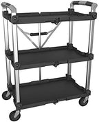 85-189 Pack N Roll Collapsible Service Cart, XL, 300LB Capacity, Black in Black
