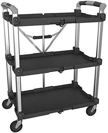 85-189 Pack N Roll Collapsible Service Cart, XL, 300LB Capacity, Black in Black