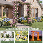 85" Metal Garden Arbor, Flat Top Arch Trellis for Climbing Plants in Black, alternate view 6