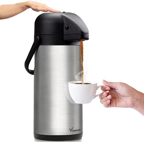 85 oz (2.5L) Airpot Coffee Carafe with Pump, Insulated Stainless Steel Coffee Dispenser, Coffee Carafes for