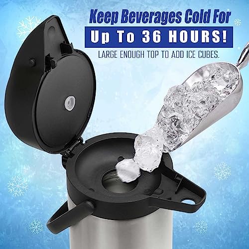 85 oz (2.5L) Airpot Coffee Carafe with Pump, Insulated Stainless Steel Coffee Dispenser, Coffee Carafes for, alternate view 4