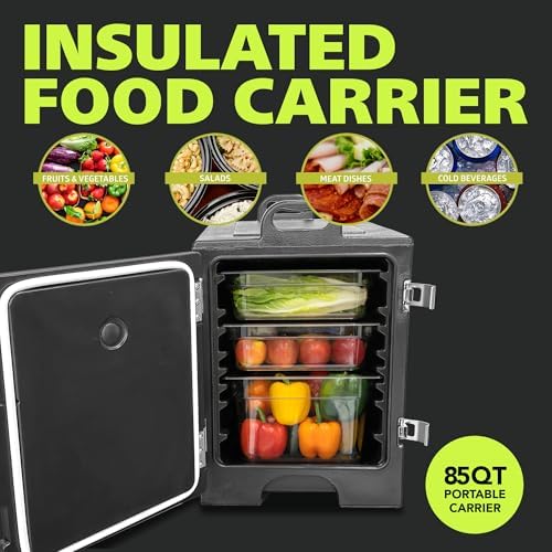 85 qt. Commercial-Grade Insulated Food Pan Carrier for 5 Full-Size Pans, End-Loading Non-Electrical Stackable, alternate view
