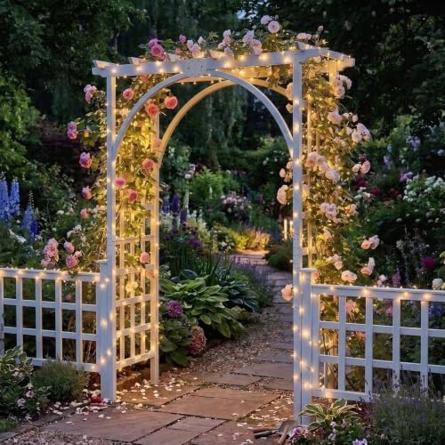 85in Wooden Arbor Garden Arch, Wedding Arch for Ceremony, Wood Trellis for Plant Climbing, Christmas Decor, alternate view 5