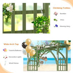 85in Wooden Arbor Garden Arch, Wedding Arch for Ceremony, Wood Trellis for Plant Climbing, Christmas Decor, alternate view 4
