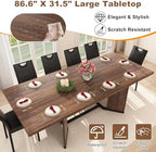 86 in Extendable Dining Table for 6 8 10 People,59"-86" Farmhouse Rectangle Extending Dining Table w/Removable, alternate
