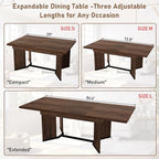 86 in Extendable Dining Table for 6 8 10 People,59"-86" Farmhouse Rectangle Extending Dining Table w/Removable, alternate