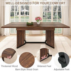 86 in Extendable Dining Table for 6 8 10 People,59"-86" Farmhouse Rectangle Extending Dining Table w/Removable, alternate