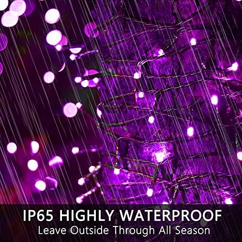 87.8FT 240 LED Linkable Purple Lights String Outdoor Plug in, alternate view 5