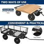 880 lbs 10" Tires Steel Garden Cart with 180° Rotating Handle and Removable Sides, Heavy Duty 4 Cu.Ft Capacity, alternate