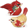 880133 Winter Greetings Bird Salt And Pepper Set, Christmas & Holiday Hosting in Red & Green