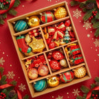 88pcs Red&Green&Gold Christmas Ornaments Set, Christmas Tree Decorations