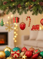 88pcs Red&Green&Gold Christmas Ornaments Set, Christmas Tree Decorations, alternate view 6
