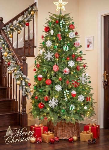 88pcs Red Green White Christmas Ornaments Set, Christmas Tree Decorations, alternate view 4