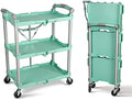 89-349 Pack-N-Roll Folding Collapsible Service Cart, 150LB Capacity, Teal