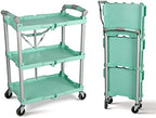 89-349 Pack-N-Roll Folding Collapsible Service Cart, 150LB Capacity, Teal