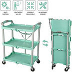 89-349 Pack-N-Roll Folding Collapsible Service Cart, 150LB Capacity, Teal, alternate view 4
