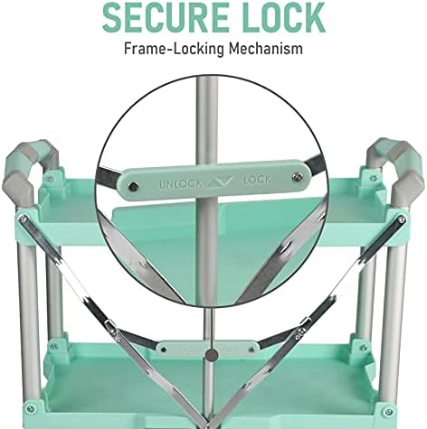 89-349 Pack-N-Roll Folding Collapsible Service Cart, 150LB Capacity, Teal, alternate view 5