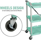 89-349 Pack-N-Roll Folding Collapsible Service Cart, 150LB Capacity, Teal, alternate view 6