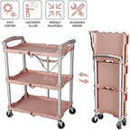 89-350 Pack-N-Roll Folding Collapsible Service Cart, 150LB Capacity, Rose, alternate view 4