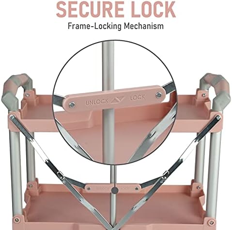 89-350 Pack-N-Roll Folding Collapsible Service Cart, 150LB Capacity, Rose, alternate view 5