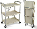 89-351 Pack-N-Roll Folding Collapsible Service Cart, 150LB Capacity, White in White