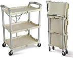 89-351 Pack-N-Roll Folding Collapsible Service Cart, 150LB Capacity, White in White