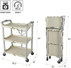 89-351 Pack-N-Roll Folding Collapsible Service Cart, 150LB Capacity, White in White, alternate view 2