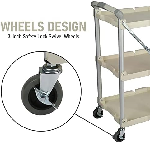 89-351 Pack-N-Roll Folding Collapsible Service Cart, 150LB Capacity, White in White, alternate view 6