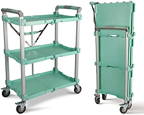 89-353 Pack N Roll Collapsible Service Cart, XL, 300LB Capacity, Teal