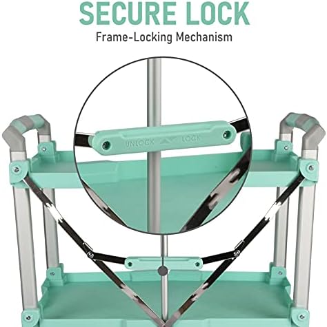 89-353 Pack N Roll Collapsible Service Cart, XL, 300LB Capacity, Teal, alternate view 6