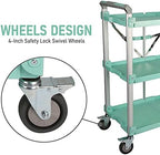 89-353 Pack N Roll Collapsible Service Cart, XL, 300LB Capacity, Teal, alternate view 7
