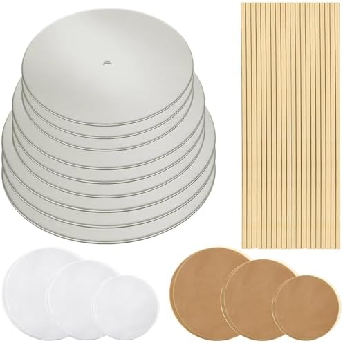 89 Pcs Cake Tier Stacking Kit 8, 6, 4 Inch Cake Boards in 4 Inch, 6 Inch, 8 Inch