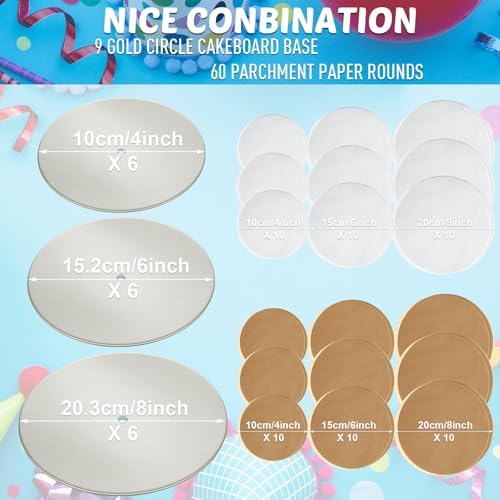 89 Pcs Cake Tier Stacking Kit 8, 6, 4 Inch Cake Boards in 4 Inch, 6 Inch, 8 Inch, alternate view 3