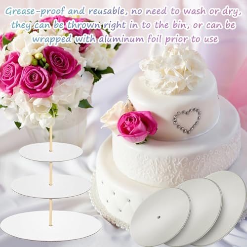 89 Pcs Cake Tier Stacking Kit 8, 6, 4 Inch Cake Boards in 4 Inch, 6 Inch, 8 Inch, alternate view 5