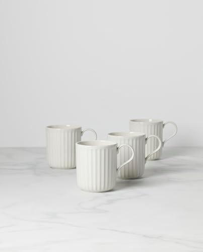 893549 French Perle Scallop 4-Piece Mug Set in 4 Count (Pack of 1) in White, alternate view 3