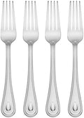 894742 French Perle Dinner Forks, Set Of 4 in Silver