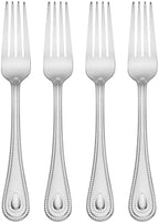 894742 French Perle Dinner Forks, Set Of 4 in Silver