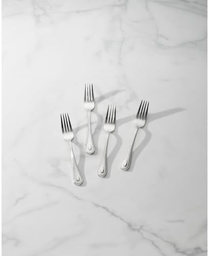 894745 French Perle Salad Forks, Set Of 4 in Silver, alternate view 3