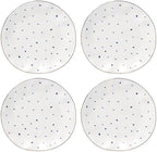 895696 Blue Bay Dots 4-Piece Dinner Plate Set in Blue