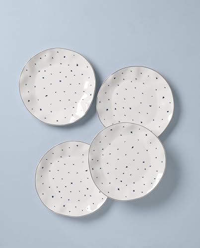 895696 Blue Bay Dots 4-Piece Dinner Plate Set in Blue, alternate view 3