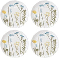 896608 Wildflowers Accent Plates, Set of 4 in 4 Count in White