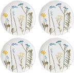 896608 Wildflowers Accent Plates, Set of 4 in 4 Count in White