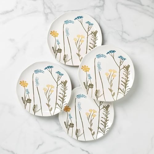 896608 Wildflowers Accent Plates, Set of 4 in 4 Count in White, alternate view 3