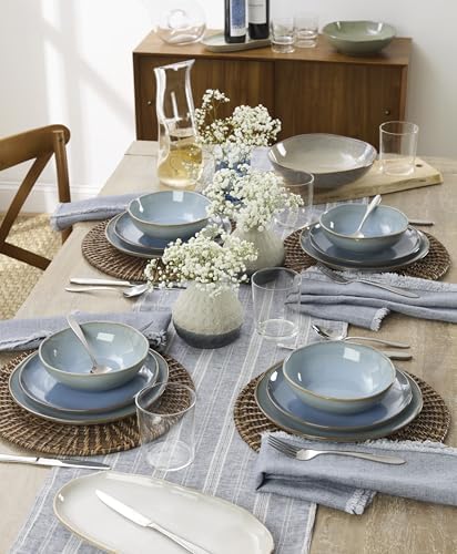 897199 Organic Shades 12-Piece Dinnerware Set, Slate Blue in Blue, alternate view 2