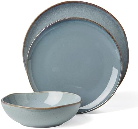 897199 Organic Shades 12-Piece Dinnerware Set, Slate Blue in Blue, alternate view 3